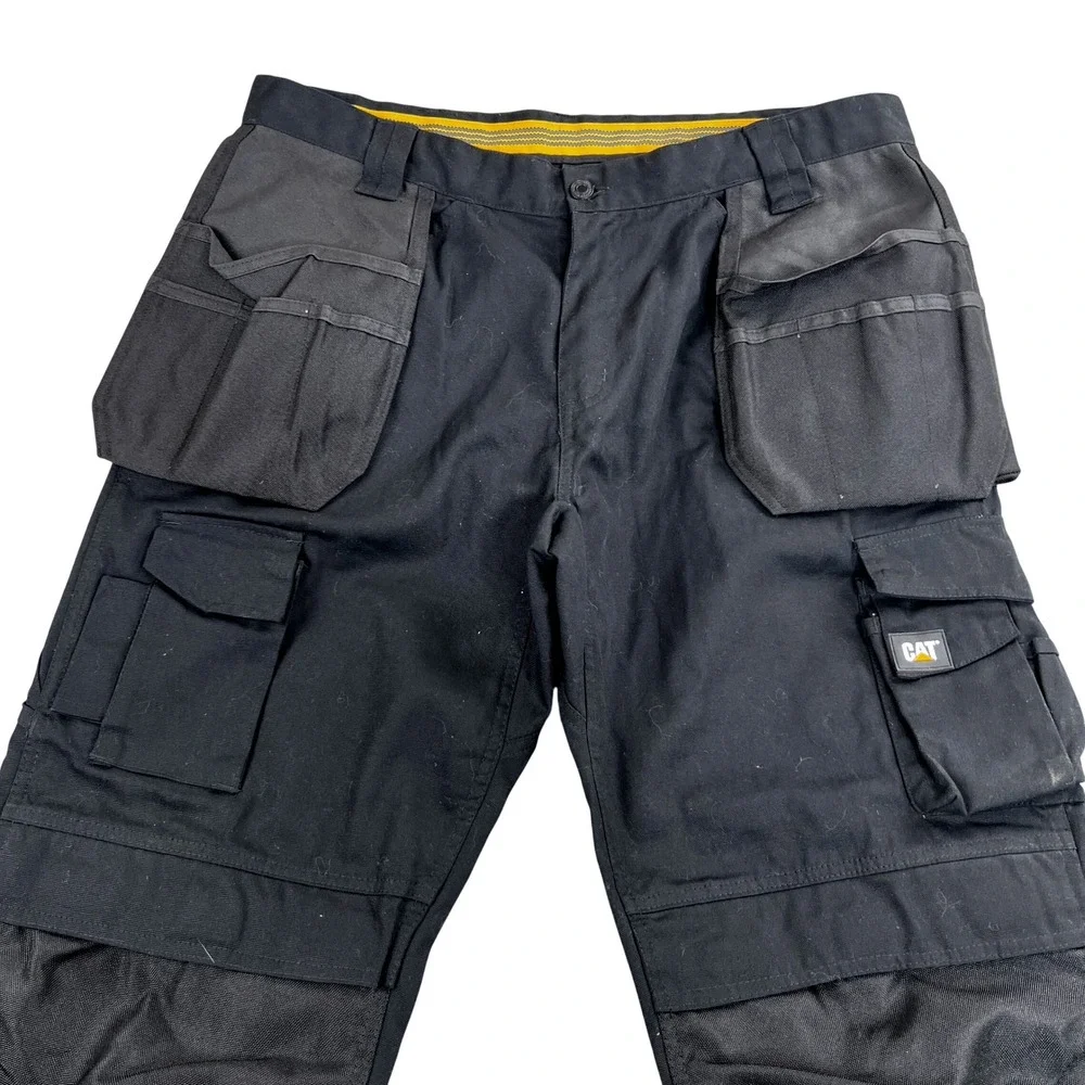 CAT Caterpillar Utility Cargo Work Pants Mens 36x30 Black Rugged Workwear